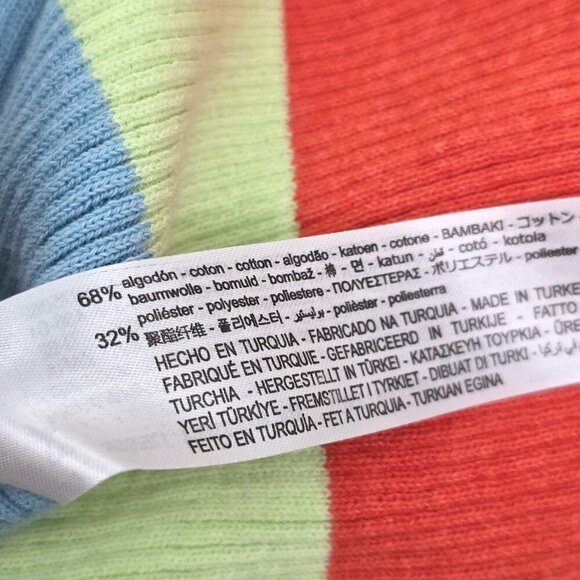 NWT ZARA Ribbed Knit Multicolor Striped Fitted Long Sleeved Dress - Picture 12 of 12